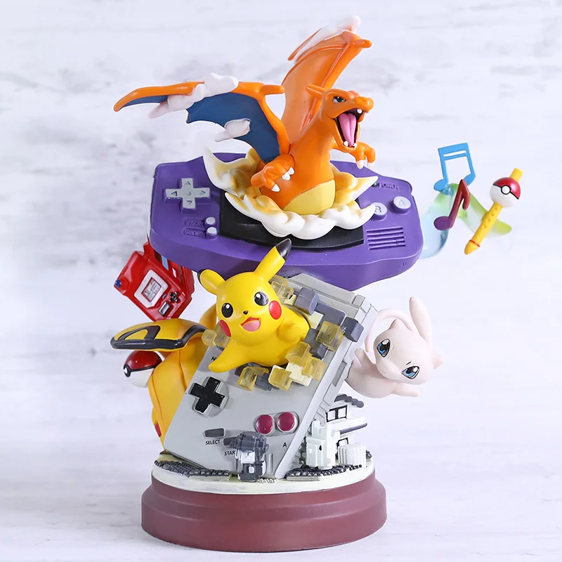 Cartoon Monster Charizard Mew Gameboy PVC Statue Figure Collectible Model Toy Cartoon Monster Charizard Mew Gameboy PVC Statue Figure Collectible Model Toy