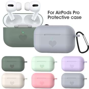 

Silicone TPU Headphone Case For Airpods Pro Heart Protective Case Cover For AirPods Pro Charging Box Earphone Case Accessories