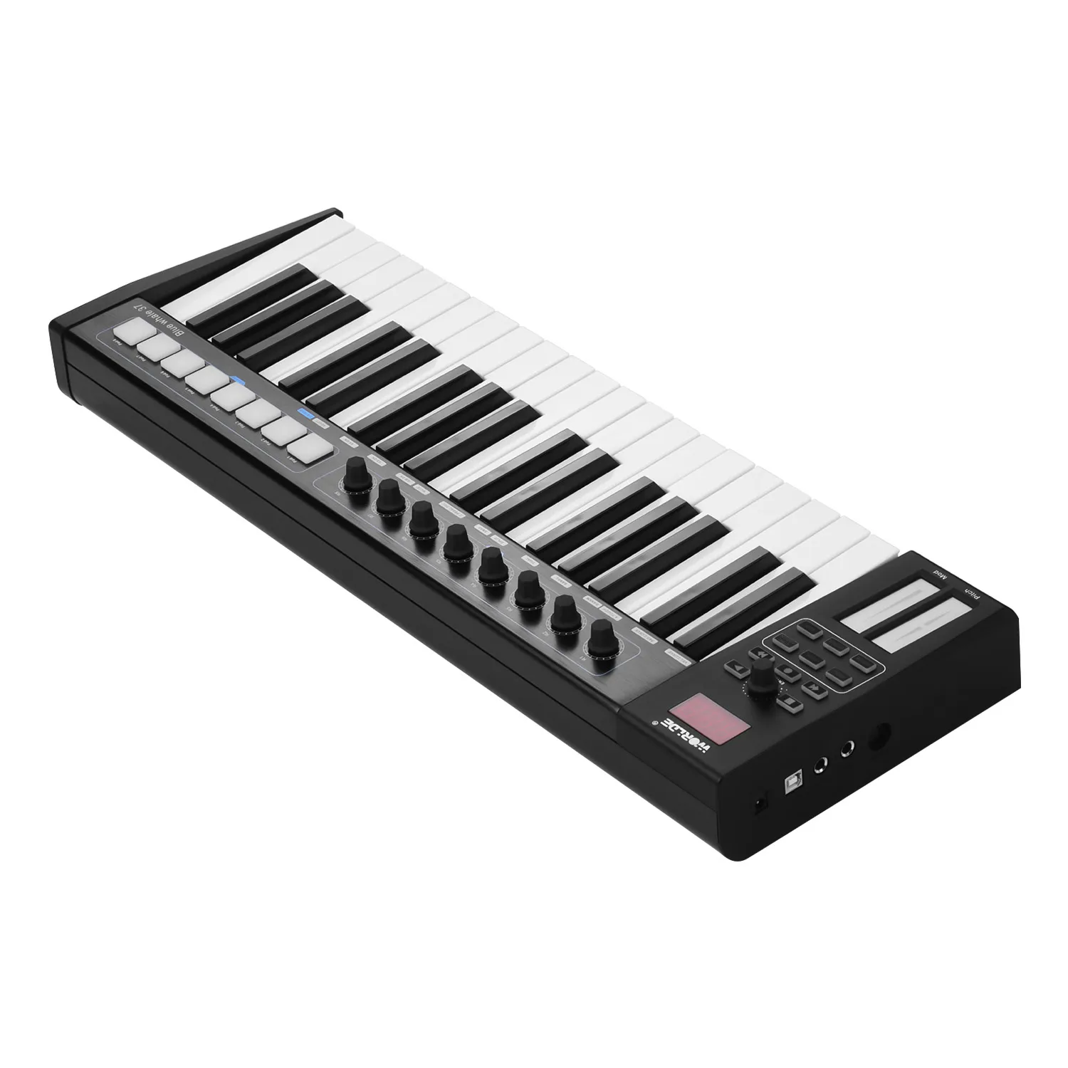 World Blue whale 37 USB MIDI контроллер клавиатуры 37 полувзвешенные клавиши 8 RGB с подсветкой триггерные подушки светодиодный дисплей