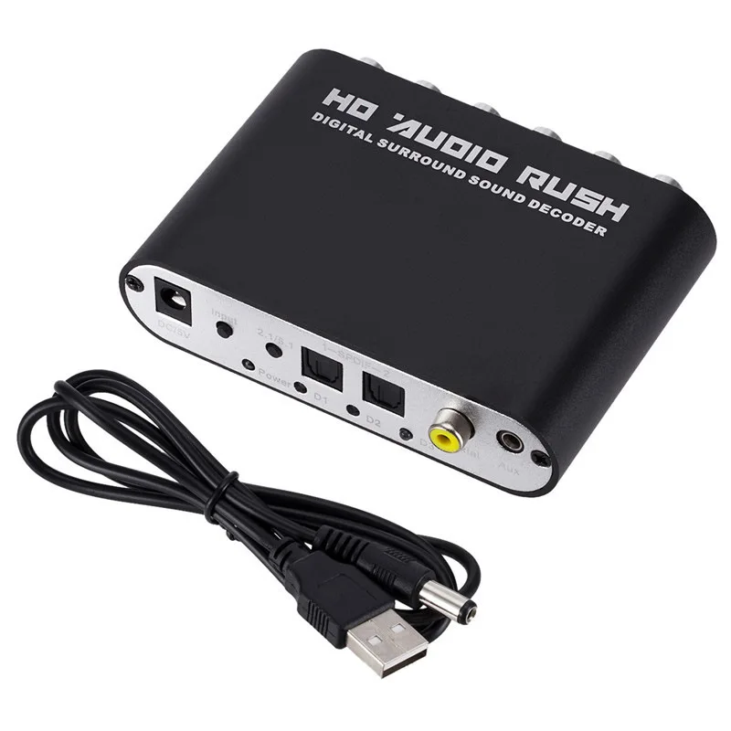Bundwin 5.1CH аудио декодер HD audio Rush SPDIF коаксиальный к RCA DTS AC3 оптический цифровой
