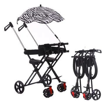 

Lightweight Folding Twin Baby Stroller Child Tricycletrolley Three Wheels Stroller 360 Degree Universal Wheel 1-6years Old