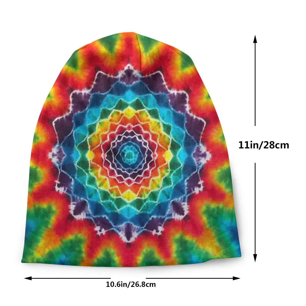 Мандала Tie Dye Dying унисекс взрослая Повседневная шапочка зимняя теплая вязаная Лыжная шапка с рукавом Skully Beanies