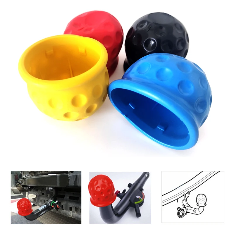 

4 Colors Universal 50MM Tow Bar Ball Cover Cap Trailer Ball Cover Tow Bar Cap Hitch Trailer Towball Protect Car Accessories