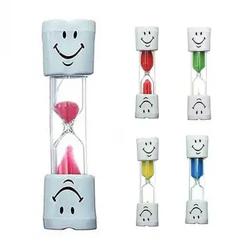 

Children Kids Sandglass Toys Tooth Brushing Timer 2 Minutes Smiling Face Sandglass Hourglass Timer Toy Chronograph reminder toys