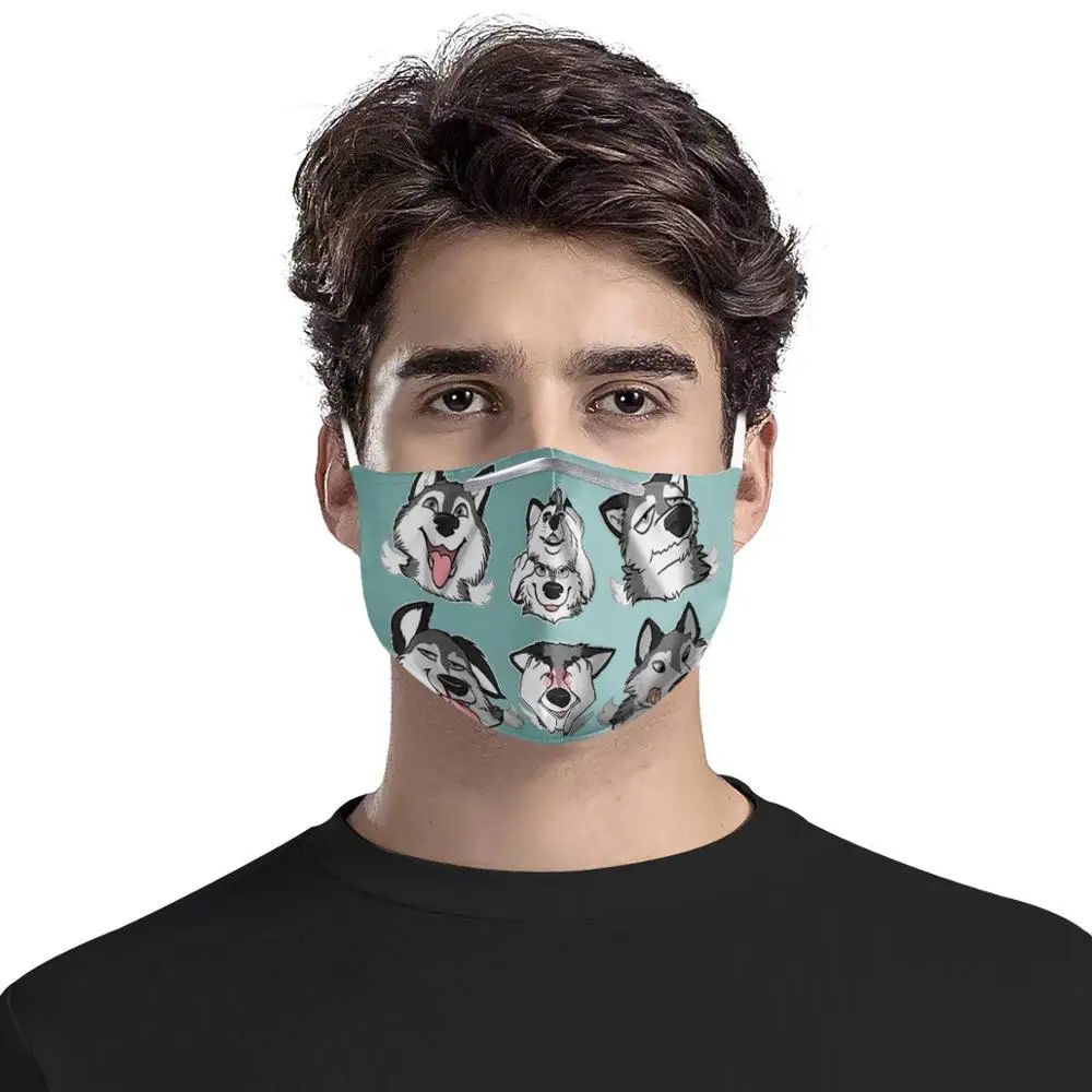 

Fashion dog pattern Custom Reusable Mouth Face Cover Comfortable Anti-Dust Anti-saliva Anti Infection Splash-proof Windproof