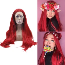 Cheap Anogol Handmade Synthetic Lace Front Wig Guleless Long Straight Red Peruca Laco Sintetico Heat Resistant Natural Fully Hair Wigs Cheap Anogol Handmade Synthetic Lace Front Wig Guleless Long Straight Red Peruca Laco Sintetico Heat Resistant Natural Fully Hair Wigs