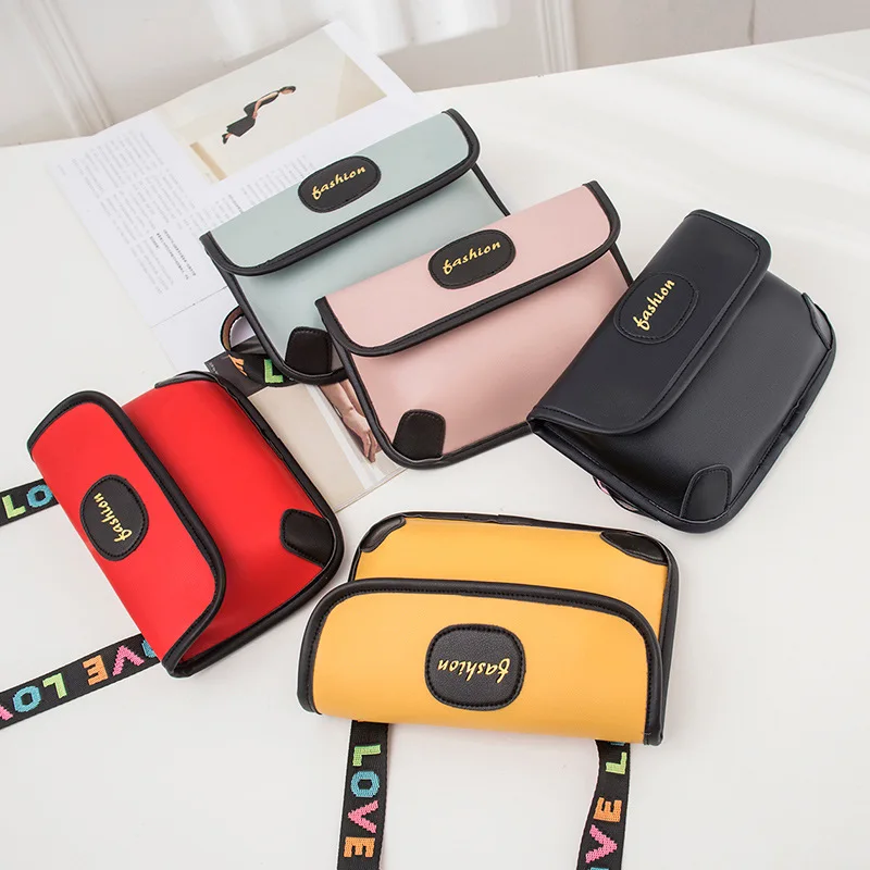 

2019 Fashion Multi-functional Contrast Color Single-shoulder Bag for Women Versatile Fashion Cool Leather Buckle Strap Shoulder