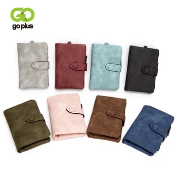 

GOPLUS Frosted Wallet Soft Matte PU Female Short Korean Style Students Small Fresh Lovely Three Fold Women Bag