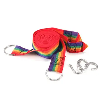 

Hammock Swing Tree Straps With Metal S Shape Hooks Hanging Belt 3 Meters Carabiner Hammock Hanging Belt
