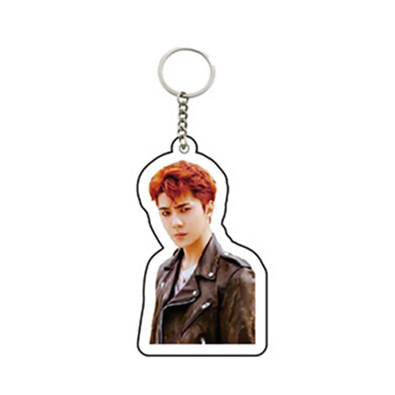 SEHUN KPOP EXO брелок 5th Album Don't Right Up My Tempo брелок на цепочке аксессуары акриловое кольцо для ключей ювелирные изделия подарок для женщин мужчин - Цвет: SEHUN