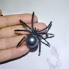 Broche creativo de araña blanco y negro para hombre y mujer, accesorio para bufandas ► Foto 2/6