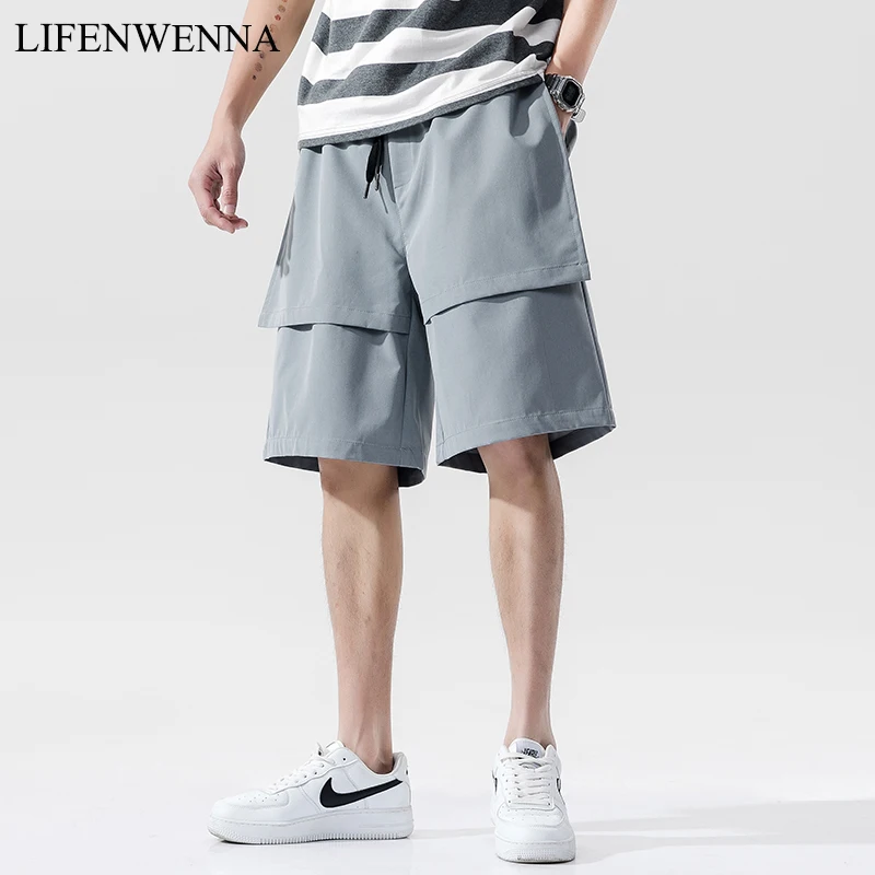 LIFENWENNA Men's Casual Shorts Summer New Fashion Design Solid Shorts Loose Patchwork Beach Mens Shorts Plus Size M-5XL LIFENWENNA Men's Casual Shorts Summer New Fashion Design Solid Shorts Loose Patchwork Beach Mens Shorts Plus Size M-5XL