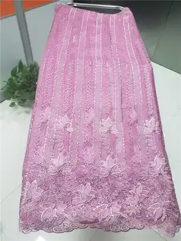 

Cost sales on latest African French Net lace high quality with stones net lace fabric for Wedding Dresses NX685a