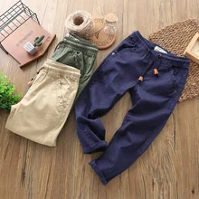 Повседневные брюки для мальчиков; стиль; JDK; детская одежда; повседневные брюки из чистого хлопка