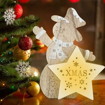 

2019 Hot Christmas Snow Man/Angel/Elk Decor Bauble LED Light Luminous Xmas Tree Ornaments J8 #3