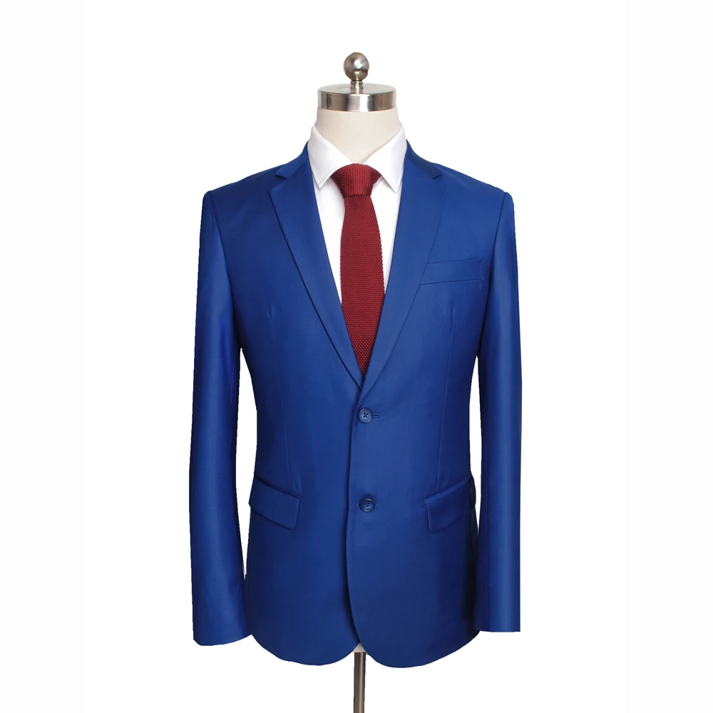 jacket pants На заказ Королевский синий мужской Костюм приталенный Повседневный Свадебный мужской костюм - Цвет: jacket pants