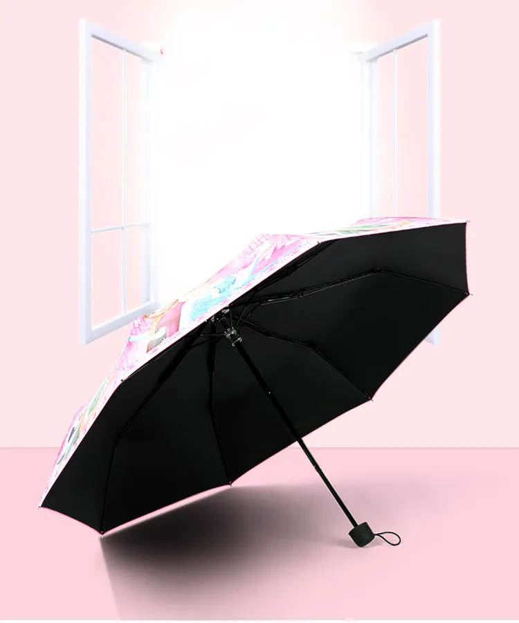 Детский зонтик с рисунком Диснея, Белоснежка, Принцесса София, зонтик для девочек, студентов, детей, милый зонтик с защитой от ультрафиолета