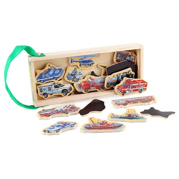 

20Pcs Wooden Toys Colorful Cartoon Animals Dinosaur Building Forest Animal Puzzle with Wooden Box Learning Toys Magnetic Sticker
