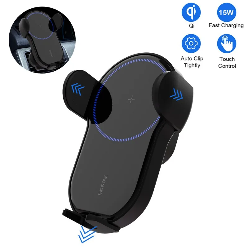 Mount in Car for iPhone 11 XR X Huawei Samsung Xiaomi 15W Qi Wireless Car Charger Automatic Clamping Fast Charging Phone Holder