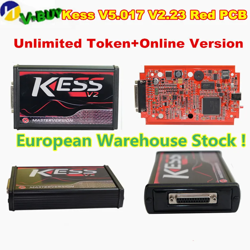 

Spain Stock!KESS V2 V2.47 V5.017 EU Red ECM Titanium KTAG V2.25 V7.020 4 LED Online Master Version ECU OBD2 car/truck Programmer
