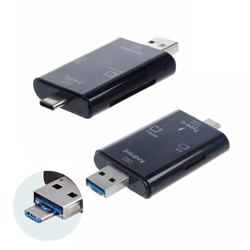 5в1 Тип C OTG USB 3,0 кард-ридер Micro SD адаптер для компьютера разъем TF карта SD кард-ридер аксессуары для ноутбуков