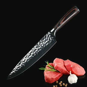 

Damascus pattern 8 inch mirror light hammer pattern chef knife chef knife kitchen knife Western sushi kitchen knife