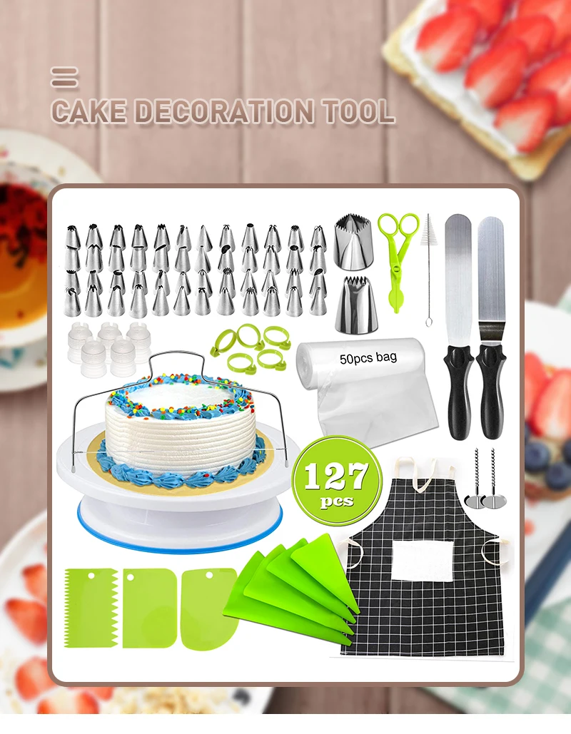 127 шт. приборы для украшения выпечки торта, набор Кондитерские насадки для выпечки, формочки для выпечки