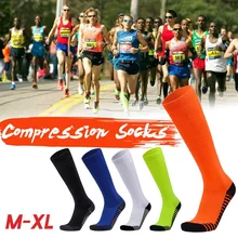 1 пара компрессионных носков унисекс, чулки, спортивные, подходят для бега, марафона, футбола, велоспорта, медсестер, голени, спортивные, Oudtoor