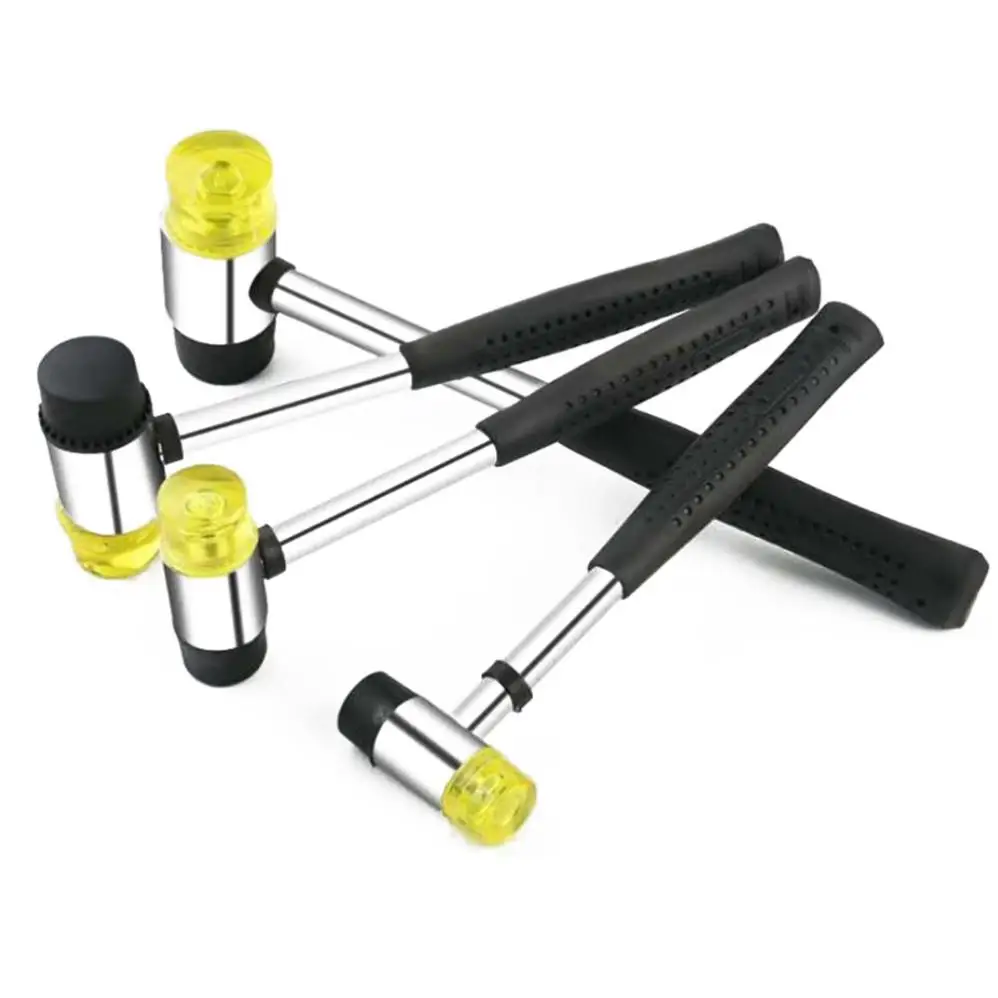 25/30/35/40mm Rubber Hammer Head Double Faced Work Rubber Beads Hammer with Replaceable Head Nylon Mallet Tool rubber hammer