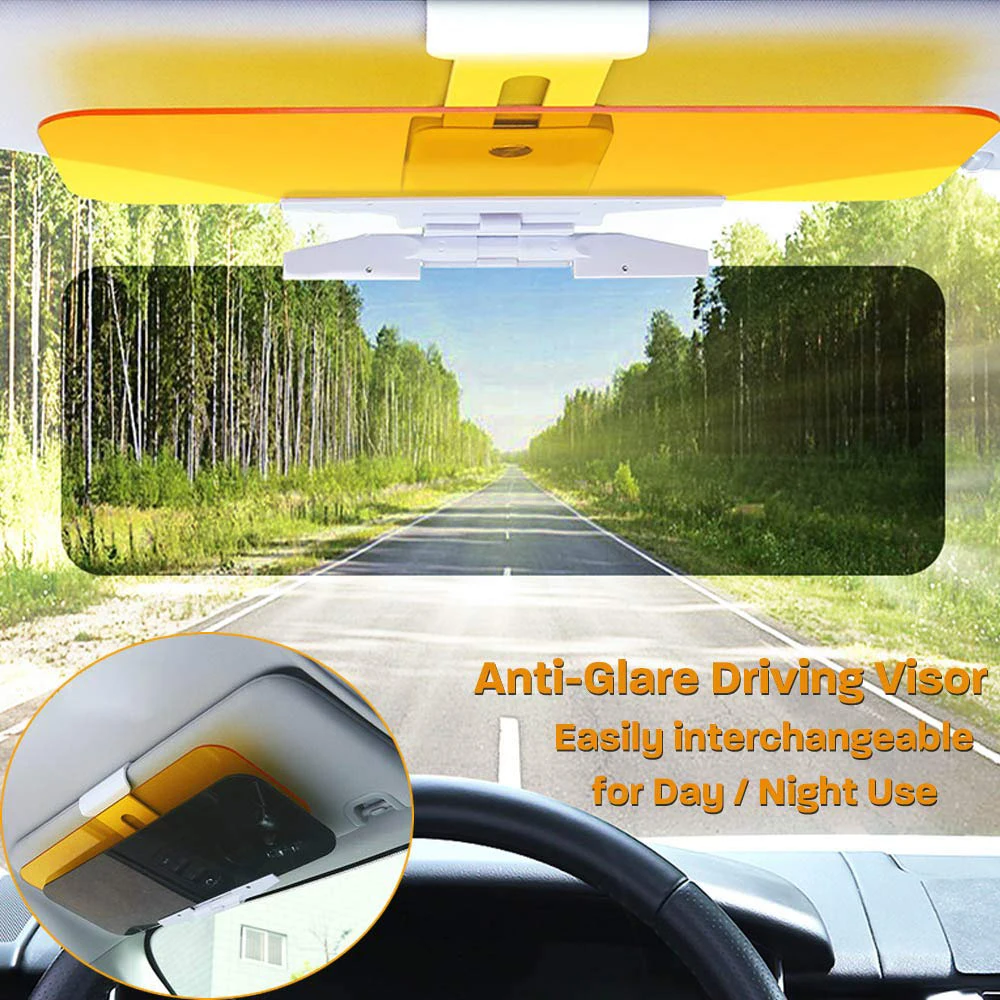  Visière Anti-reflets Voiture Jour Et Nuit,2 En 1 Automobile  Pare-soleil Anti-uv Anti-uv Anti-éblouissement Miroir Anti-éblouissement  Lunettes De Soleil Bouclier Pour Lunettes De Conduite