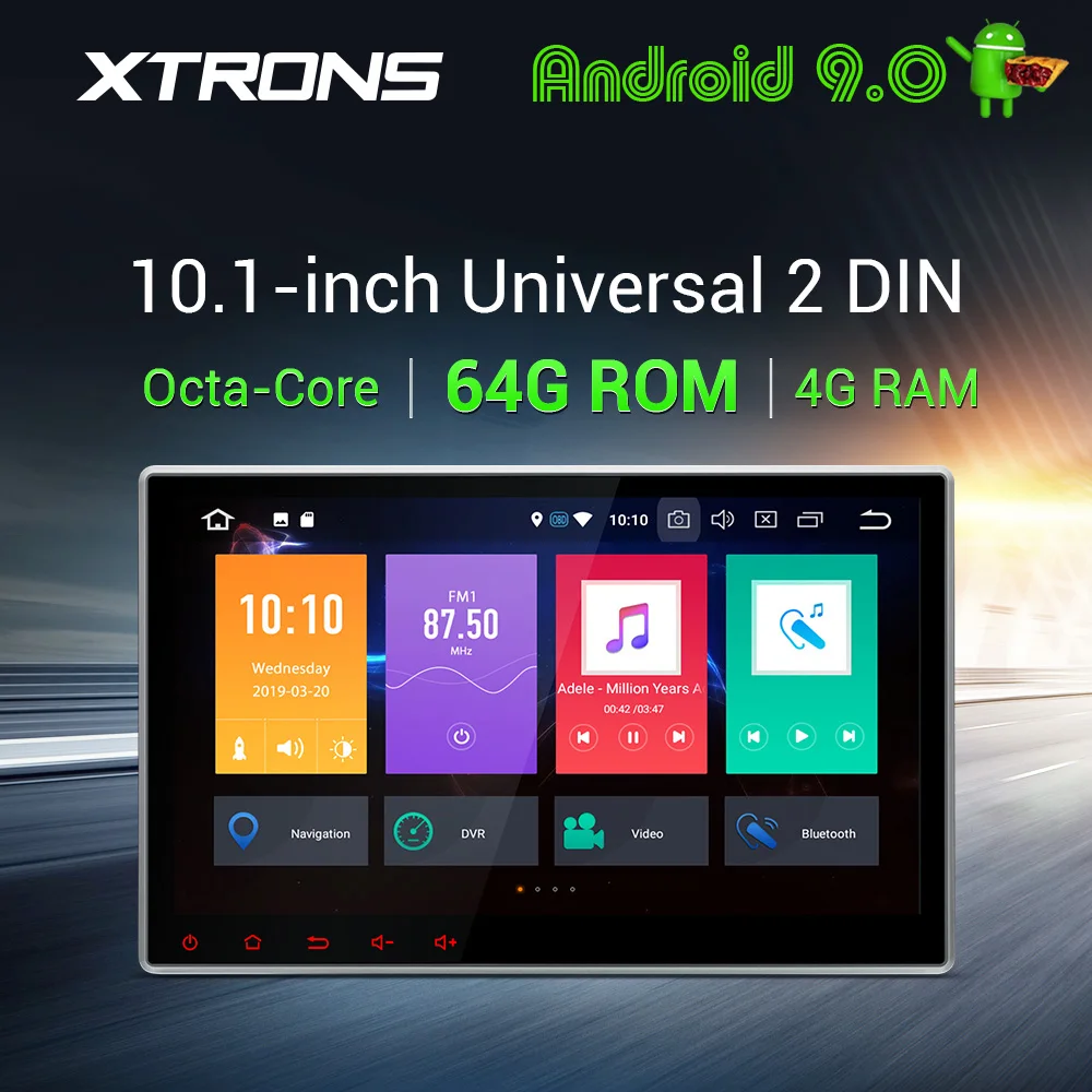 XTRONS Универсальный 10 1 &quotAndroid 9 0 Octa Core 64 Гб Встроенная память 4 Оперативная 2 Din