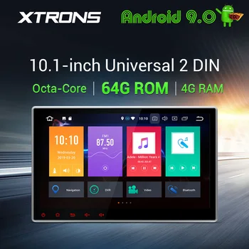 

XTRONS Universal 10.1" Android 9.0 Octa Core 64GB ROM 4GB RAM 2 Din Car DVD Player Multimedia GPS System TPMS OBD 4G WiFi DAB
