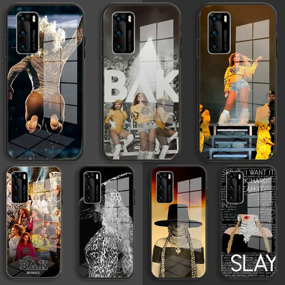 Мягкий стеклянный чехол для Huawei P40 P30 P20 Pro Lite Plus p30lite p40lite E P Smart 2020 из ТПУ Beyonce I slay |