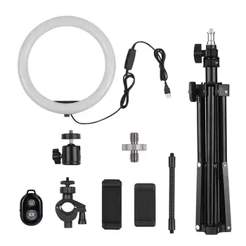 

10 Inch ABS Ring Light Metal Material Three-color Temperature 10-speed Adjustment Ring Fill Light