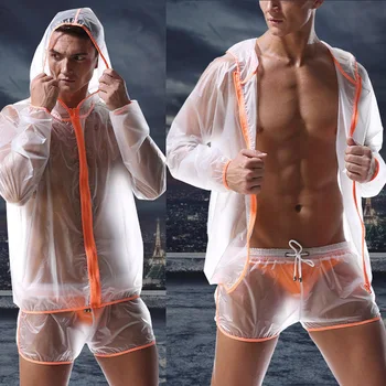 

Men Transparent Raincoat Waterproof Jackets Coat Breathable for Sports Running SER88