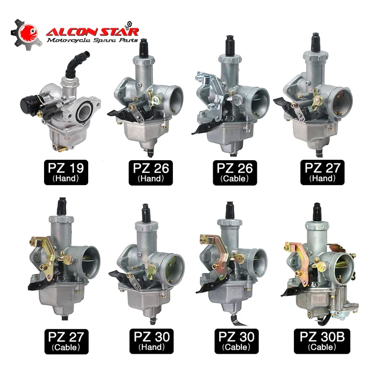 Alconstar-Pz19/Pz26/Pz27/Pz30 Carburatore Carb Hand Cable Cuneo/Automatico Per 50Cc-250Cc Dirt Pit Bike Atv Quad Go Kart Motocross