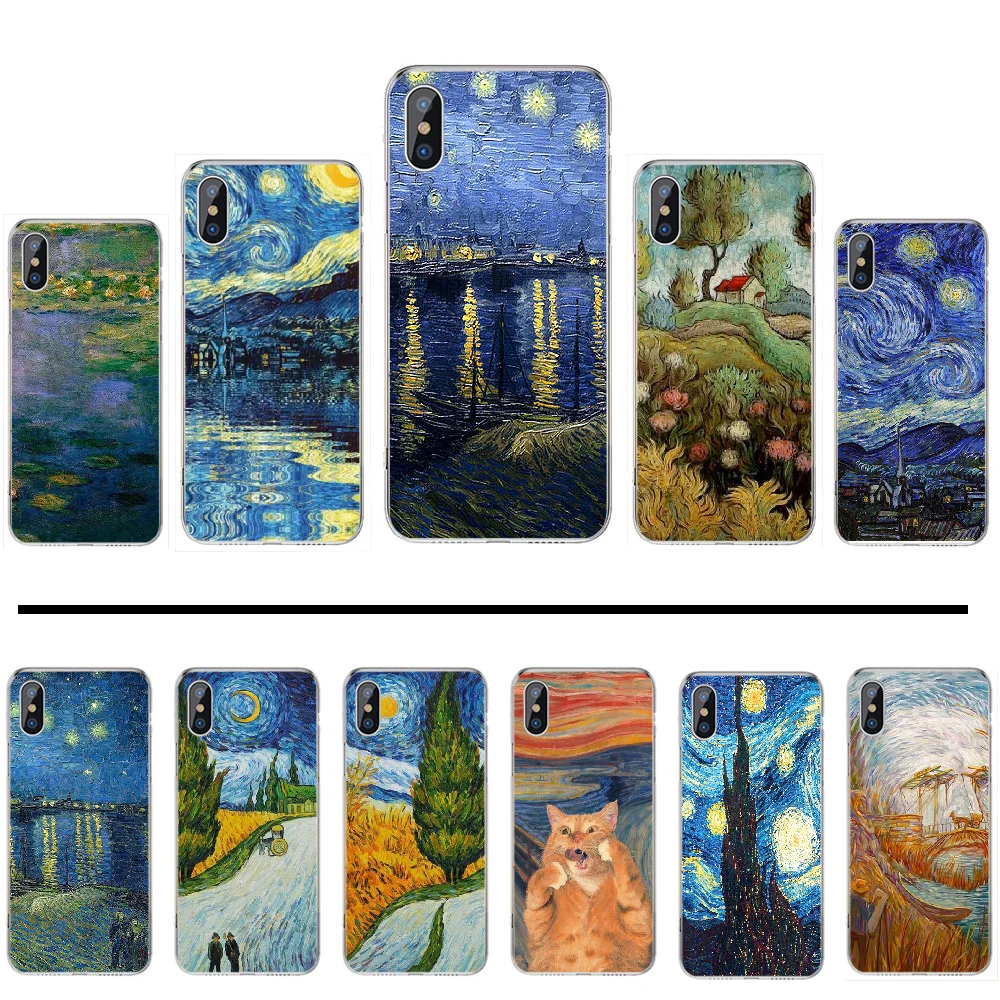 Art van gogh cover Soft Silicone Black Phone Case For iphone 4 4s 5 5s 5c se 6 6s 7 8 plus x xs xr 11 pro max | Мобильные телефоны