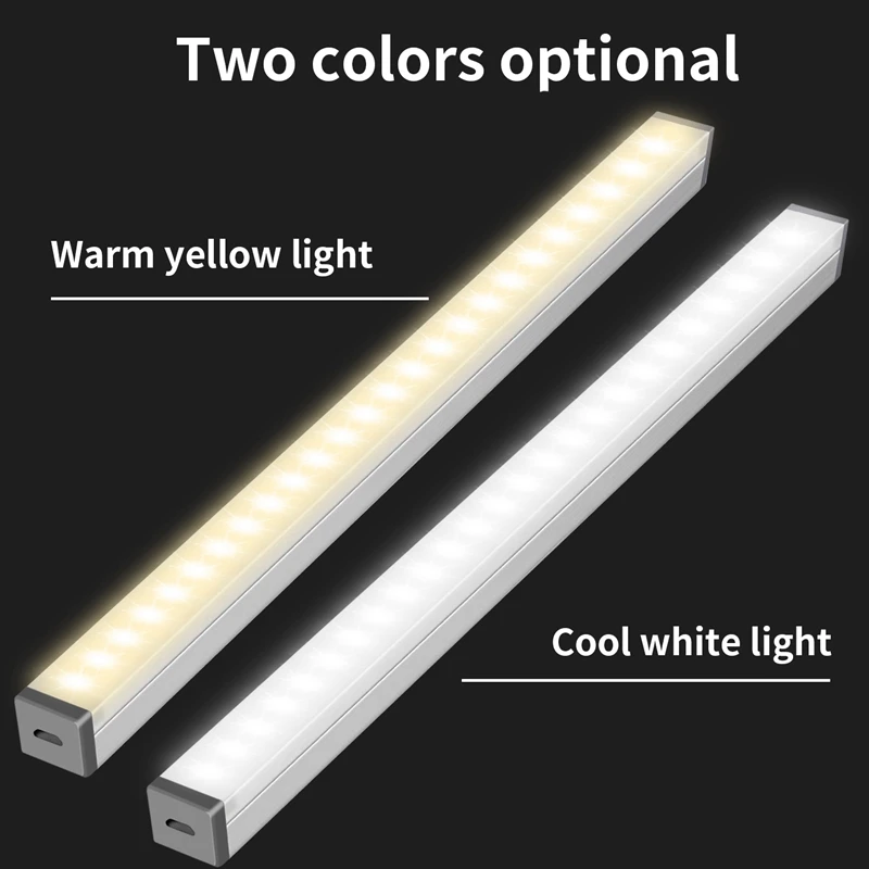 Under Cabinet Light,Rechargeable 25 Adjust Led Light Bar With Magnetic Strip For Kitchen, Wardrobe, Camping, Basement, Video Pho