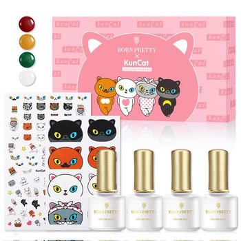 

BORN PRETTY Gel Nail Polish Set 4Pcs Gel Varnish Kit 6ml Soak Off UV LED Gel Polish Semi Permanent Vernish Base Top Coat Gel