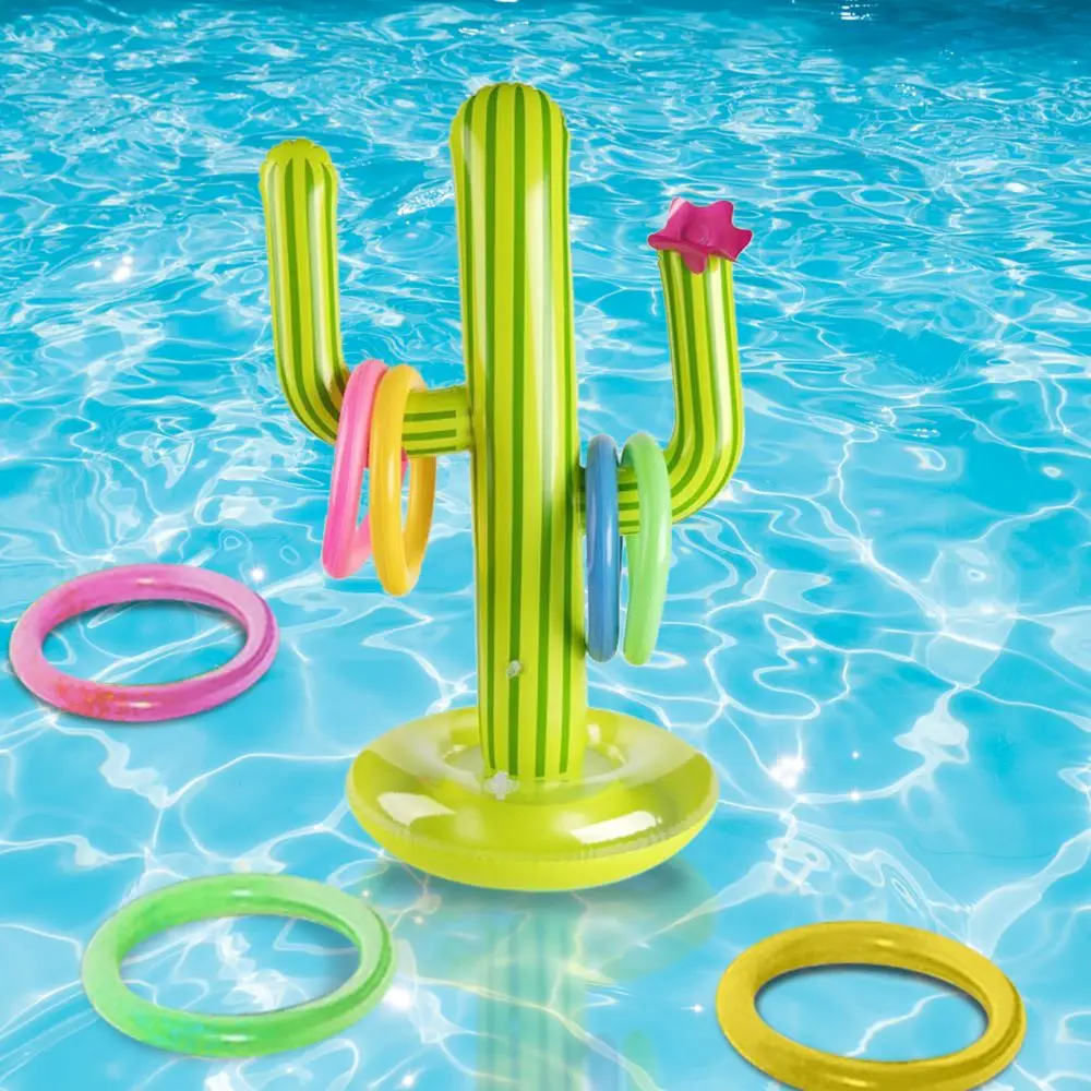 Inflatable Water Slide Trampoline Kids Game 1Set Pool Ring