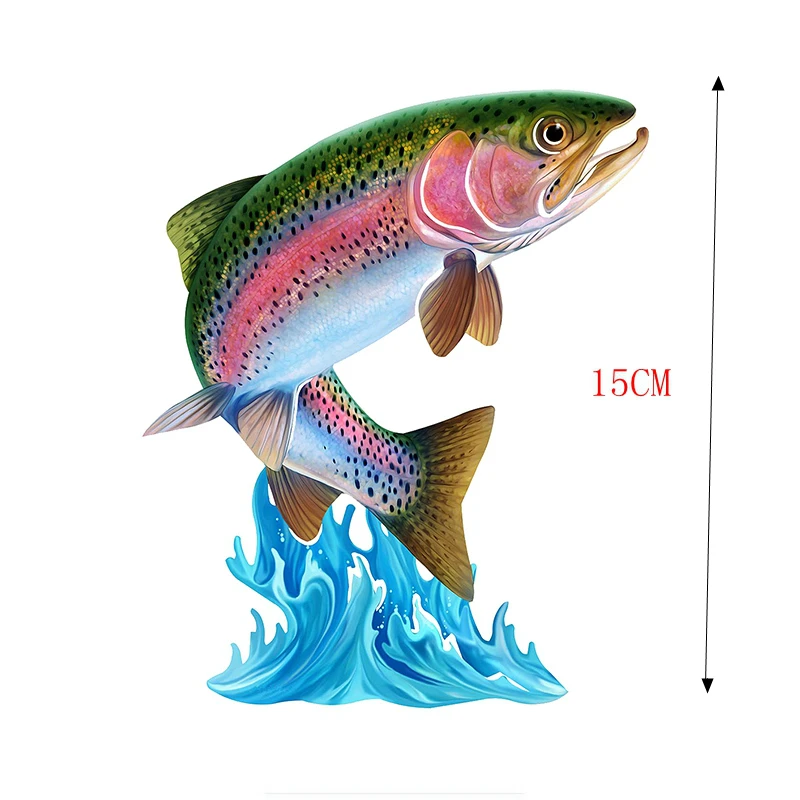 

Cool Jumping Northern Pike Walleye 3D Fish Wall Art Stationery Car Sticker Car Decal for Car Bike Motorcycle Room