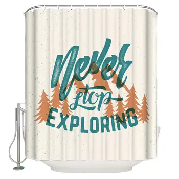 

Shower Curtains for Bathroom Mountain Adventure Waterproof Fabric Bathroom DecorBathtub Curtains with Free Hooks