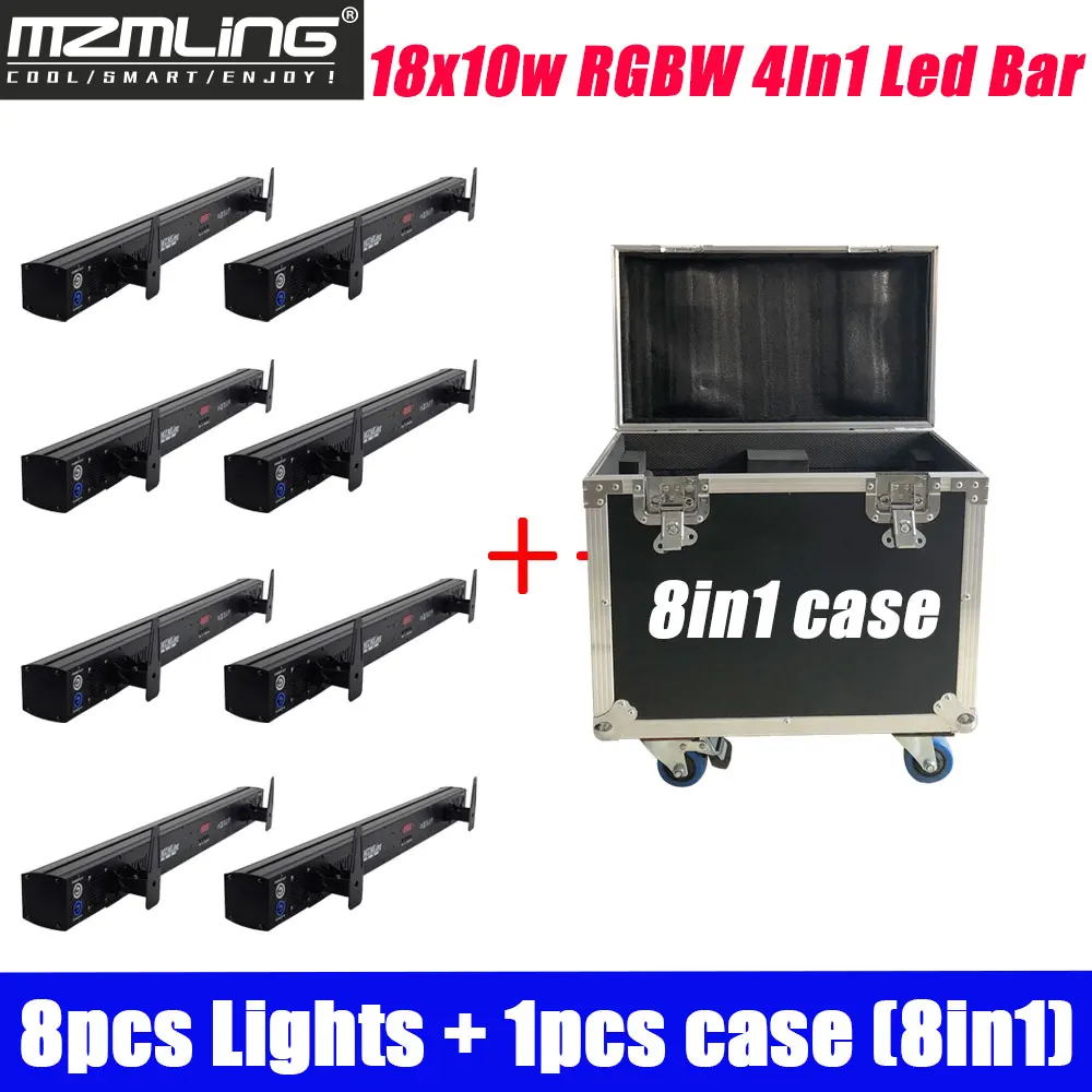 8 шт. светильник s + 1 Чехол 18x10 Вт RGBW 4 в светодиодный настенный DMX512 шайба/прожектор