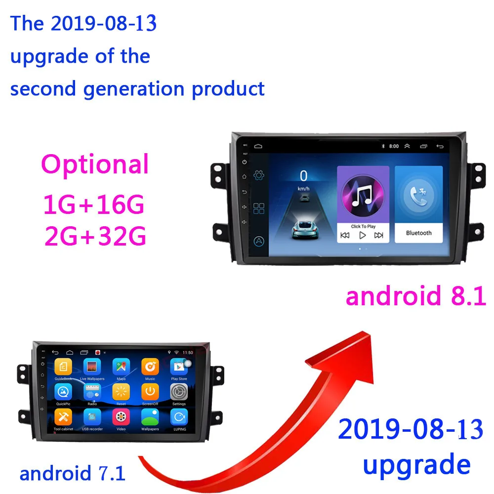 2 DIN Автомобильный Android Радио мультимедийный плеер для Suzuki SX4 2006-2013 четырехъядерный " 1024*600 Bluetooth 2 Din автомобильный DVD gps навигация