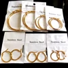 Wholesale 22Pairs  Hoop Earrings For Women Stainless Steel Wedding Jewelry 4