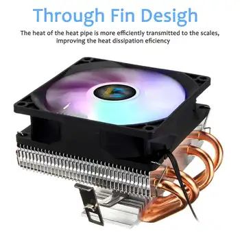 

3Pin CPU Cooler Cooling Fan 4 Heatpipe 90mm LED RGB Cooling Fan Heatsink Radiator For Intel LGA 775 1155 1156 1150 1366 for AMD