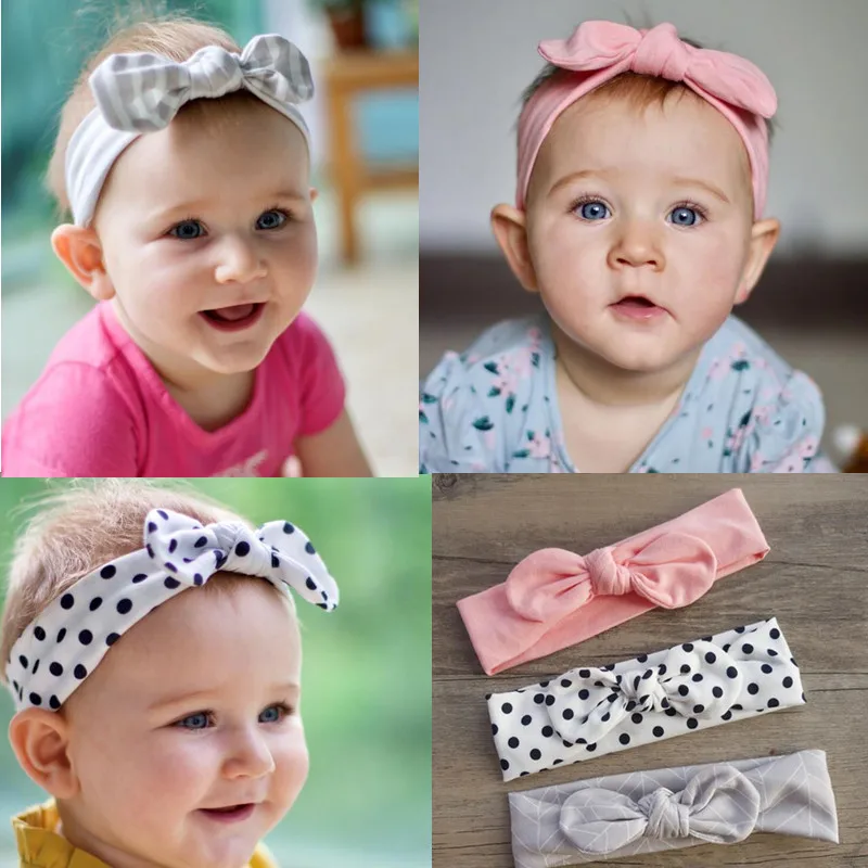 Детский аксессуар для волос повязка на голову из чистого хлопка с узелком бантик