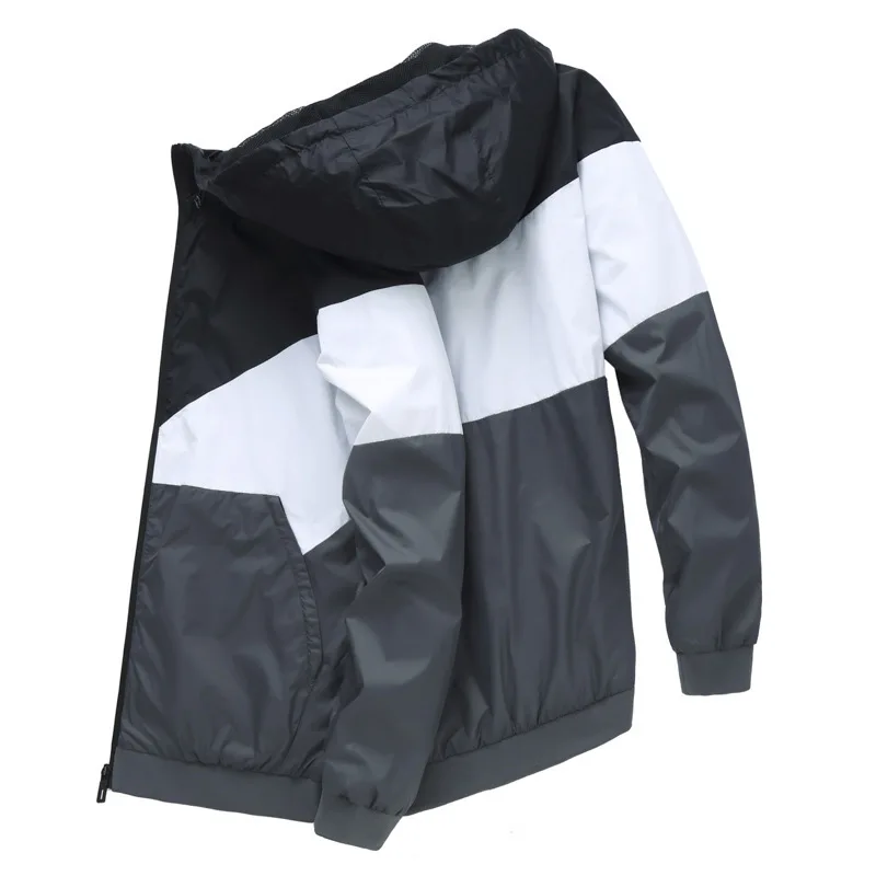 

Autumn Men Loose Sports Coat Lian Cap Top Fat Plus Fat plus Size Jacket Outerwear Hat Shirt