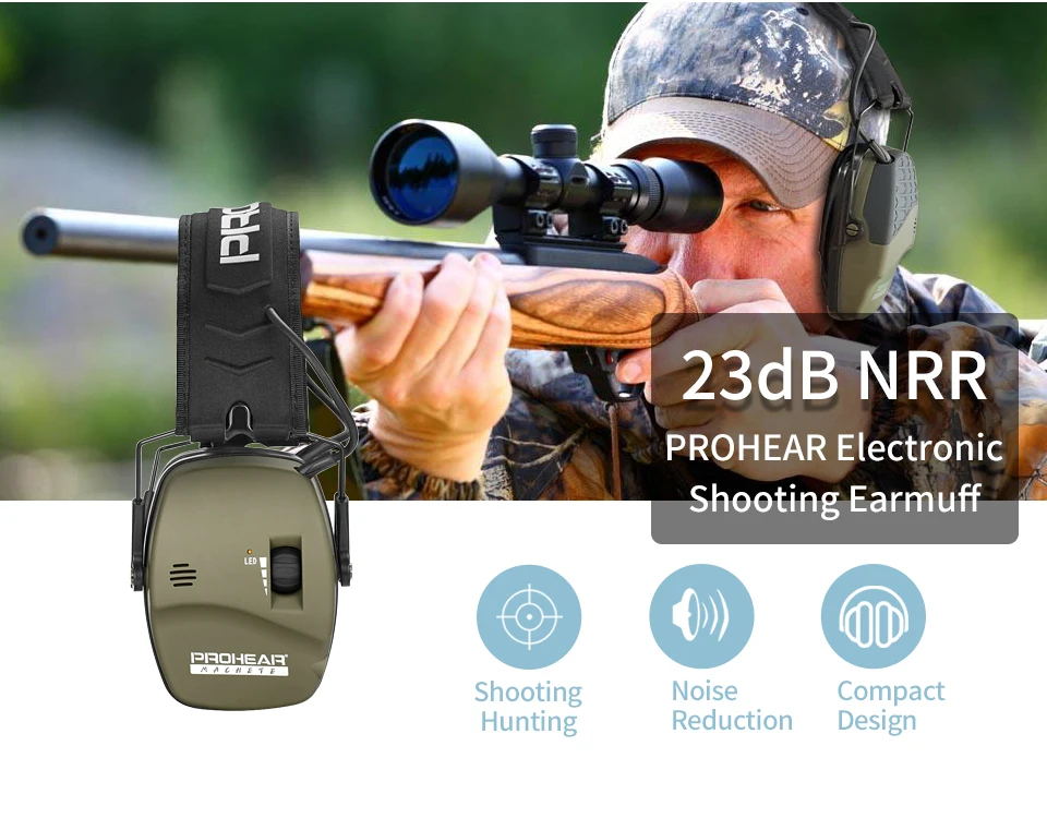 Zohan proteção de ouvido tiro eletrônico amplificação