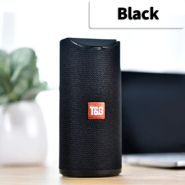 Черный TG портативный Bluetooth динамик Открытый громкий динамик беспроводной мини Колонка 3D 10 Вт стерео музыка объемный Поддержка FM TFCard бас-бокс - Цвет: Черный